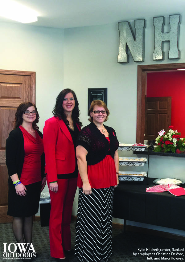 The staff of Nick Hildreth Memorial Clinic, which Kylie Hildreth (center) built to honor her late husband and serve Rockwell City. The clinic was built on a site that was cleared with help from the Iowa DNR's Derelict Building Program | Iowa DNR
